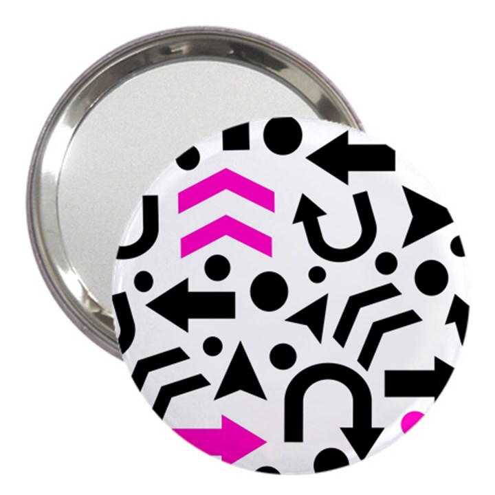 Magenta right direction 3  Handbag Mirrors