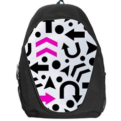 Magenta Right Direction Backpack Bag by Valentinaart