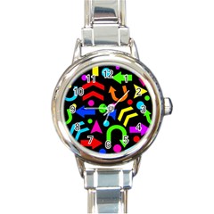 Right Direction - Colorful Round Italian Charm Watch by Valentinaart