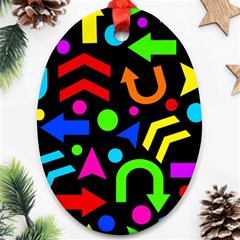 Right Direction - Colorful Oval Ornament (two Sides) by Valentinaart