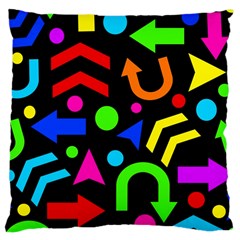 Right Direction - Colorful Large Cushion Case (two Sides) by Valentinaart