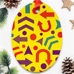 Yellow Direction Ornament (oval)  by Valentinaart