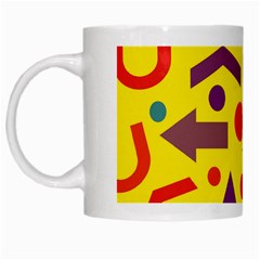 Yellow Direction White Mugs by Valentinaart