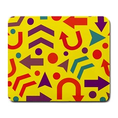 Yellow Direction Large Mousepads by Valentinaart