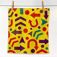 Yellow Direction Face Towel by Valentinaart