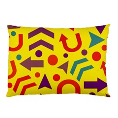 Yellow Direction Pillow Case by Valentinaart