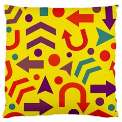 Yellow Direction Large Cushion Case (two Sides) by Valentinaart