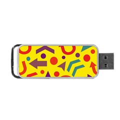 Yellow Direction Portable Usb Flash (two Sides) by Valentinaart