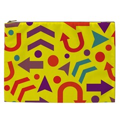 Yellow Direction Cosmetic Bag (xxl)  by Valentinaart