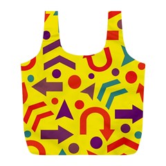 Yellow Direction Full Print Recycle Bags (l)  by Valentinaart