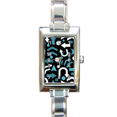 Cyan Direction  Rectangle Italian Charm Watch by Valentinaart