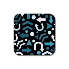 Cyan Direction  Rubber Coaster (square)  by Valentinaart