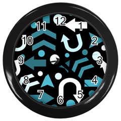 Cyan Direction  Wall Clocks (black) by Valentinaart