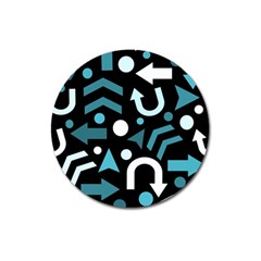 Cyan Direction  Magnet 3  (round) by Valentinaart