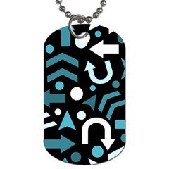 Cyan Direction  Dog Tag (two Sides) by Valentinaart