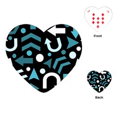 Cyan Direction  Playing Cards (heart)  by Valentinaart