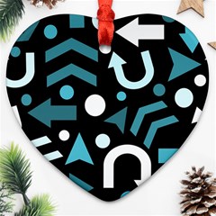 Cyan Direction  Heart Ornament (2 Sides) by Valentinaart