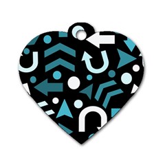 Cyan Direction  Dog Tag Heart (one Side) by Valentinaart