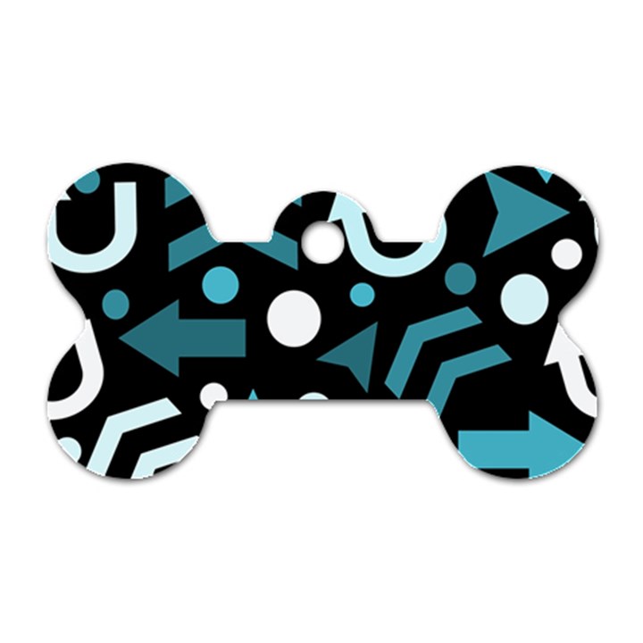 Cyan direction  Dog Tag Bone (Two Sides)