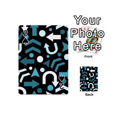 Cyan Direction  Playing Cards 54 (mini)  by Valentinaart