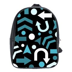 Cyan Direction  School Bags (xl)  by Valentinaart