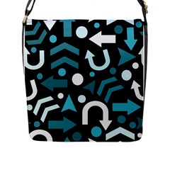 Cyan Direction  Flap Messenger Bag (l)  by Valentinaart