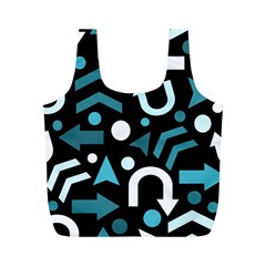 Cyan Direction  Full Print Recycle Bags (m)  by Valentinaart