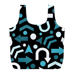 Cyan Direction  Full Print Recycle Bags (l)  by Valentinaart