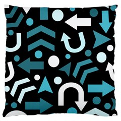 Cyan Direction  Large Flano Cushion Case (two Sides) by Valentinaart