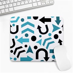 Cyan Direction Pattern Large Mousepads by Valentinaart