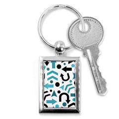 Cyan Direction Pattern Key Chains (rectangle)  by Valentinaart