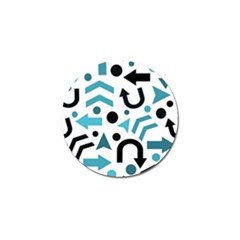 Cyan Direction Pattern Golf Ball Marker by Valentinaart