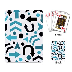 Cyan Direction Pattern Playing Card by Valentinaart