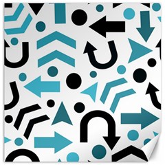 Cyan Direction Pattern Canvas 16  X 16   by Valentinaart