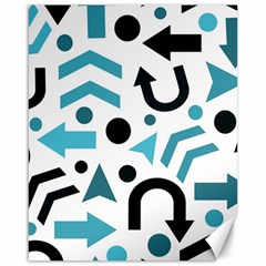 Cyan Direction Pattern Canvas 16  X 20   by Valentinaart