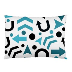 Cyan Direction Pattern Pillow Case by Valentinaart