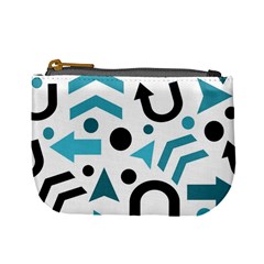 Cyan Direction Pattern Mini Coin Purses by Valentinaart