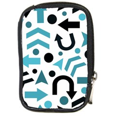 Cyan Direction Pattern Compact Camera Cases by Valentinaart