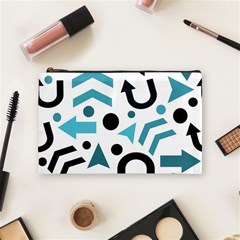 Cyan Direction Pattern Cosmetic Bag (medium)  by Valentinaart