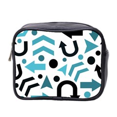 Cyan Direction Pattern Mini Toiletries Bag 2-side by Valentinaart