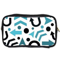 Cyan Direction Pattern Toiletries Bags