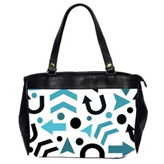 Cyan Direction Pattern Office Handbags (2 Sides)  by Valentinaart