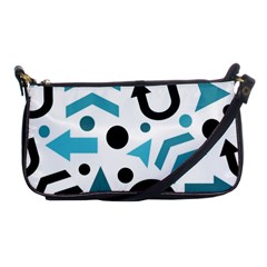 Cyan Direction Pattern Shoulder Clutch Bags by Valentinaart