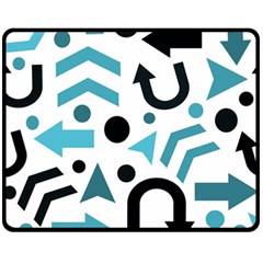 Cyan Direction Pattern Fleece Blanket (medium)  by Valentinaart