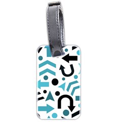 Cyan Direction Pattern Luggage Tags (two Sides) by Valentinaart