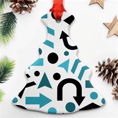 Cyan Direction Pattern Ornament (christmas Tree) by Valentinaart