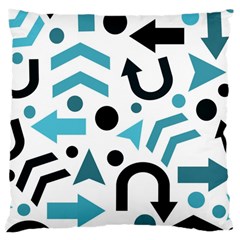 Cyan Direction Pattern Large Cushion Case (two Sides) by Valentinaart