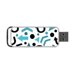 Cyan Direction Pattern Portable Usb Flash (one Side) by Valentinaart