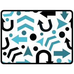 Cyan Direction Pattern Double Sided Fleece Blanket (large)  by Valentinaart