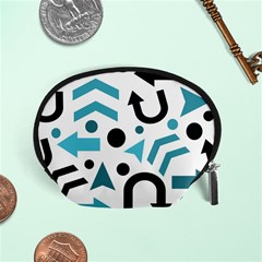 Cyan Direction Pattern Accessory Pouches (small)  by Valentinaart